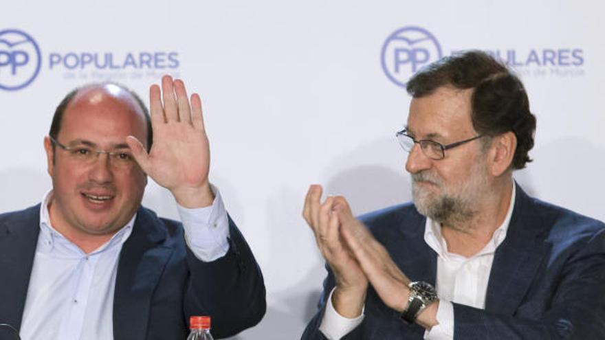 Mariano Rajoy y Pedro Sánchez, juntos en Murcia en una de las últimas visitas del presidente del Gobierno a la Región.