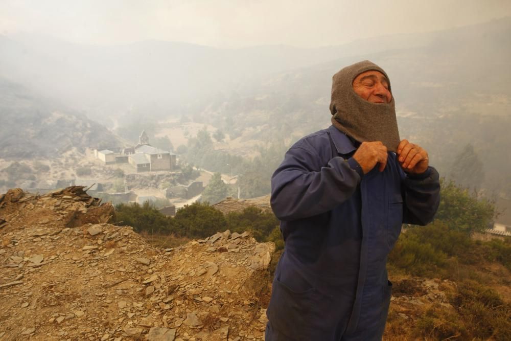 Incendio en los montes de León