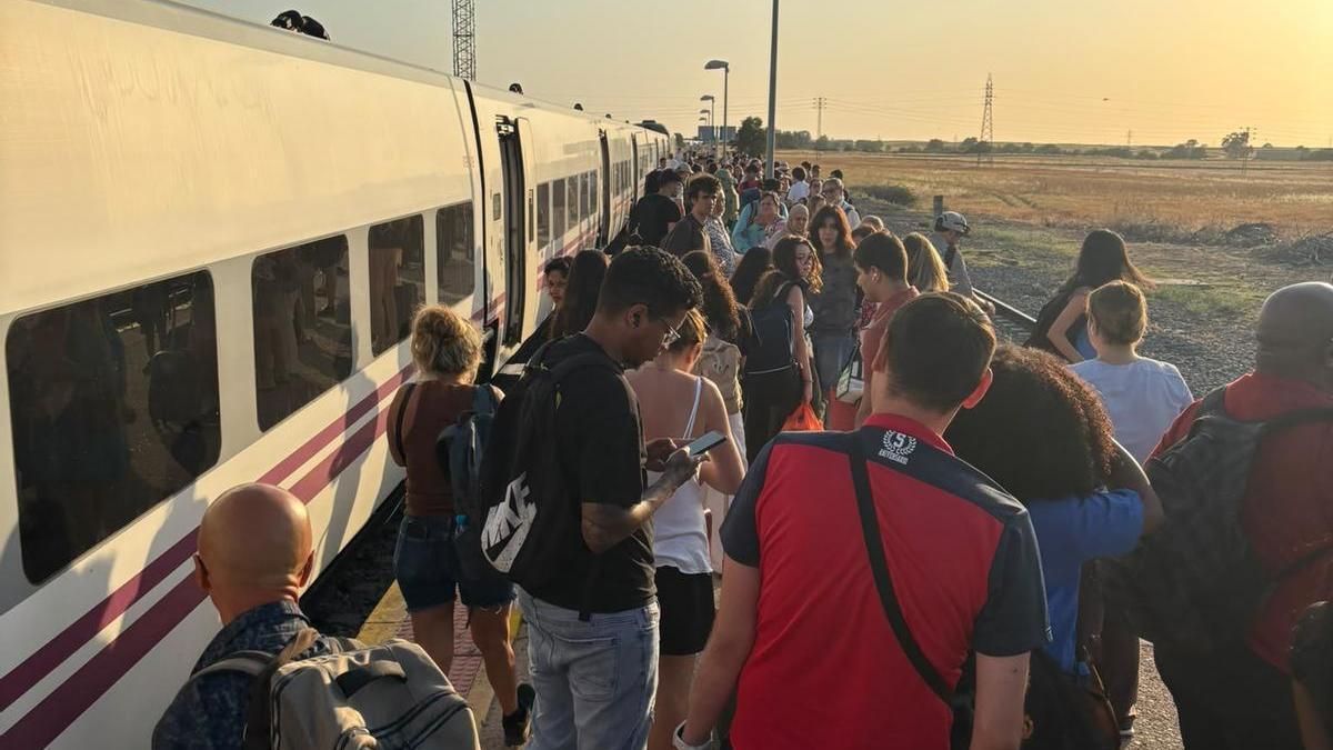 Centenares de pasajeros se vieron afectados por la incidencia en el tren Alvia que une Badajoz con Madrid.