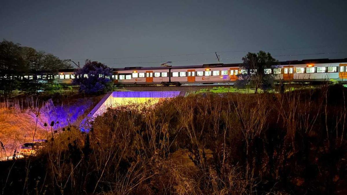 El tren de Rodalies que ha atropellat mortalment quatre joves a Montmeló.