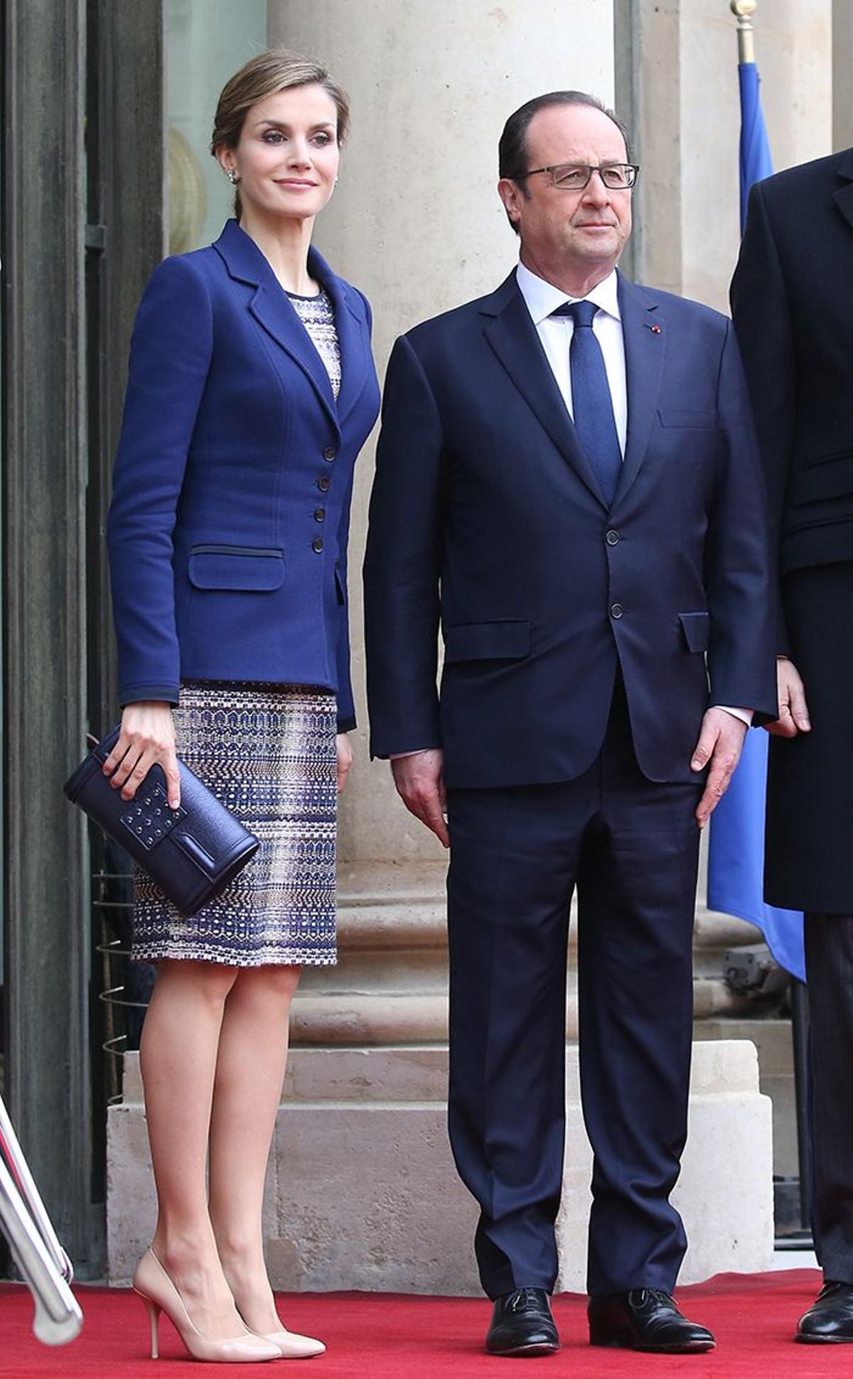 Letizia Ortiz y Francçois Hollande, en París