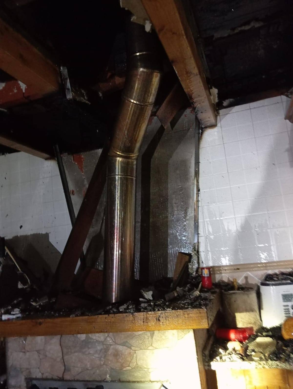 Estado en el que quedó la cocina.