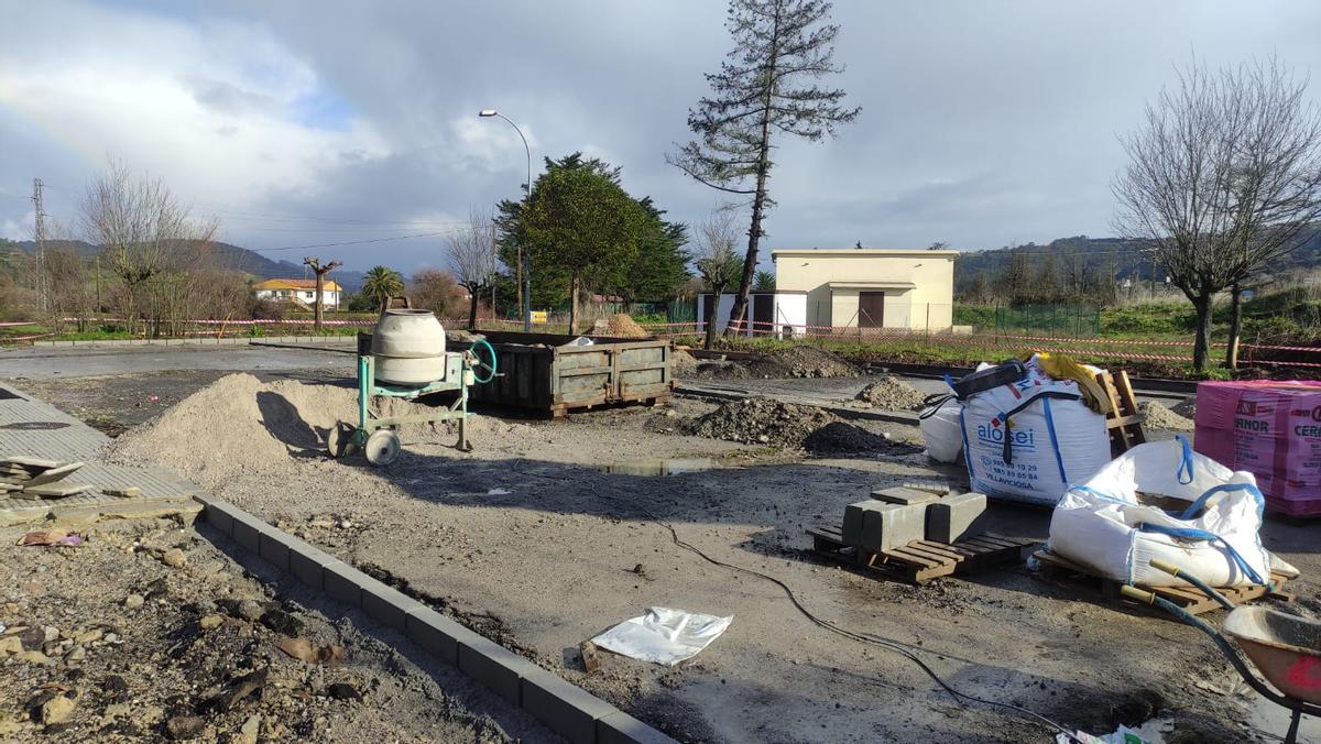 La zona para autocaravanas, en obras.