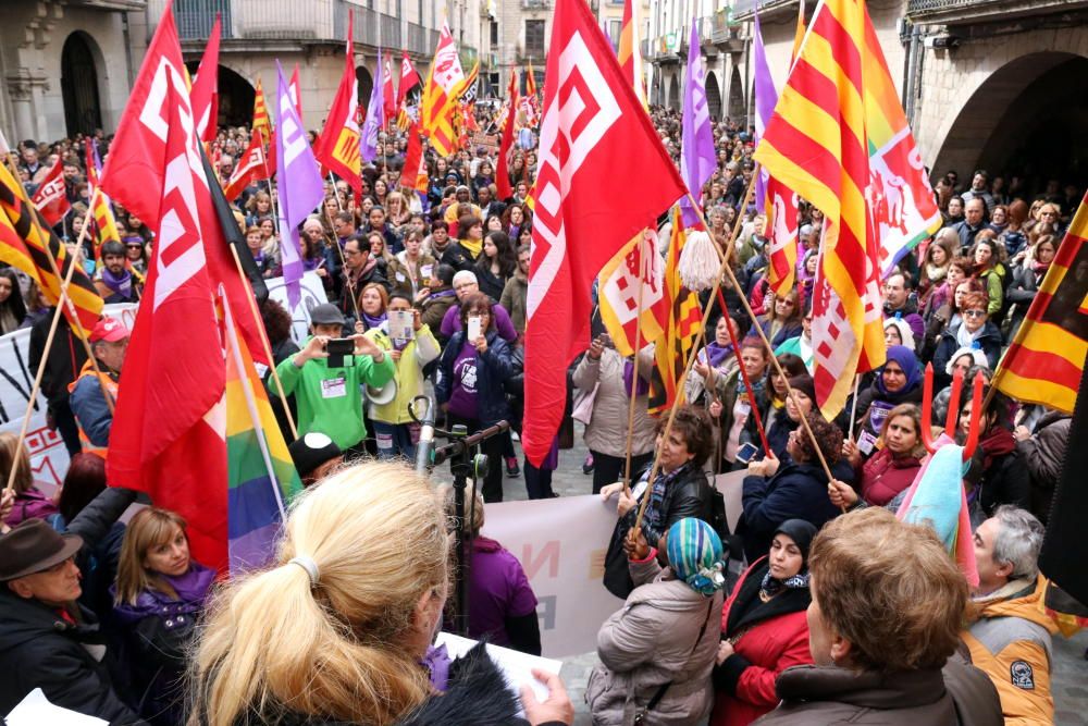 Mobilització a Girona amb motiu de la vaga feminista