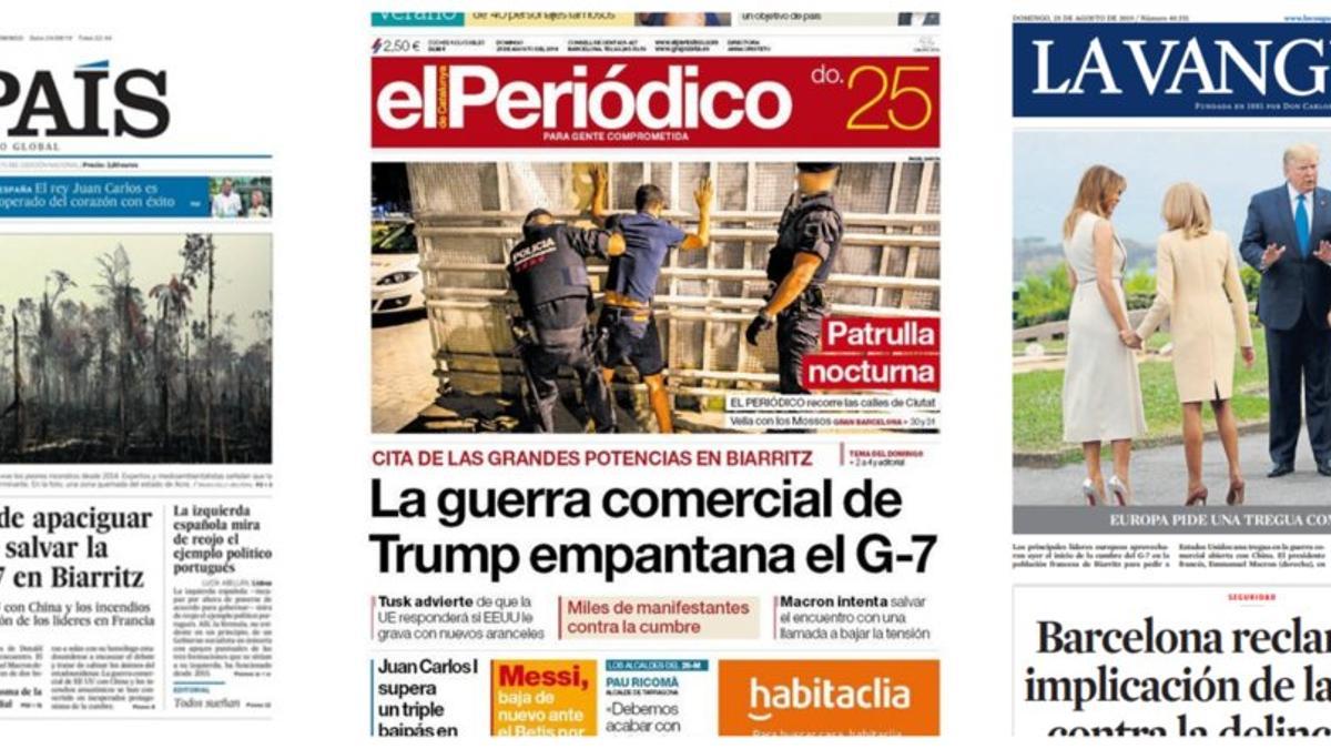 Portadas de los principales diarios de España.