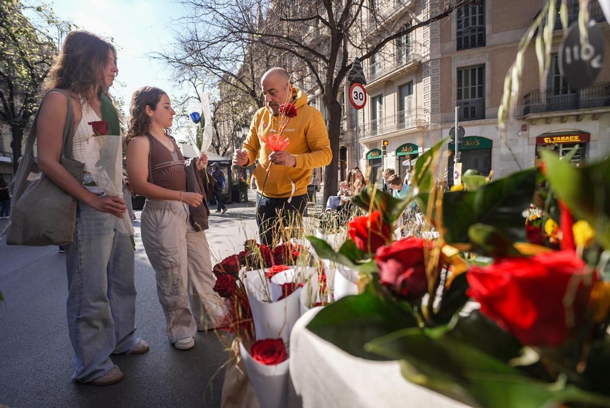 Celebración del día de Sant Jordi en Barcelona