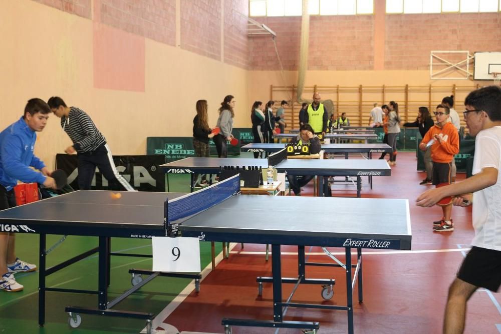 Final regional de tenis de mesa en Calasparra