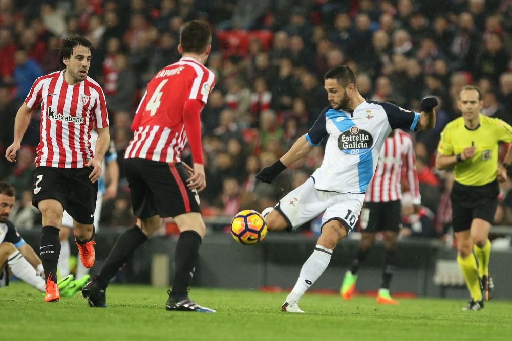 El Dépor cae sobre la hora en San Mamés