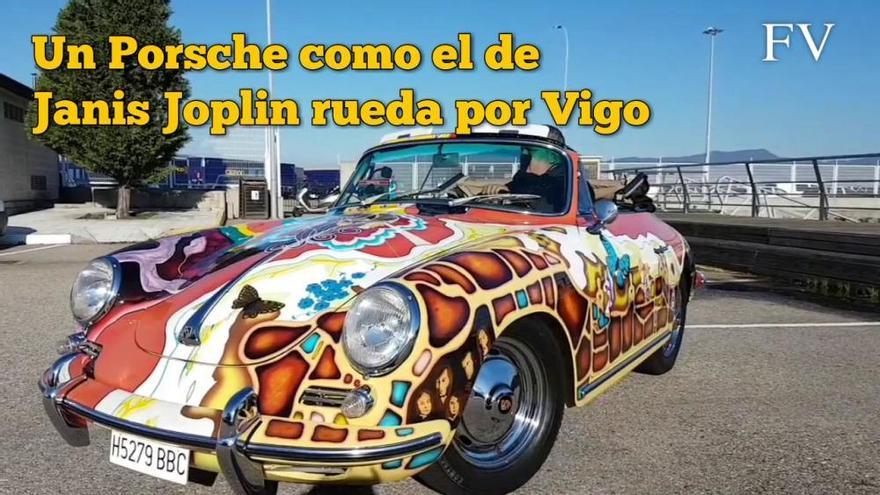 Un Porsche como el de Janis Japlin rueda por Vigo