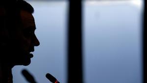 Xavi, en la rueda de prensa previa al partido contra Osasuna en Montjuïc.