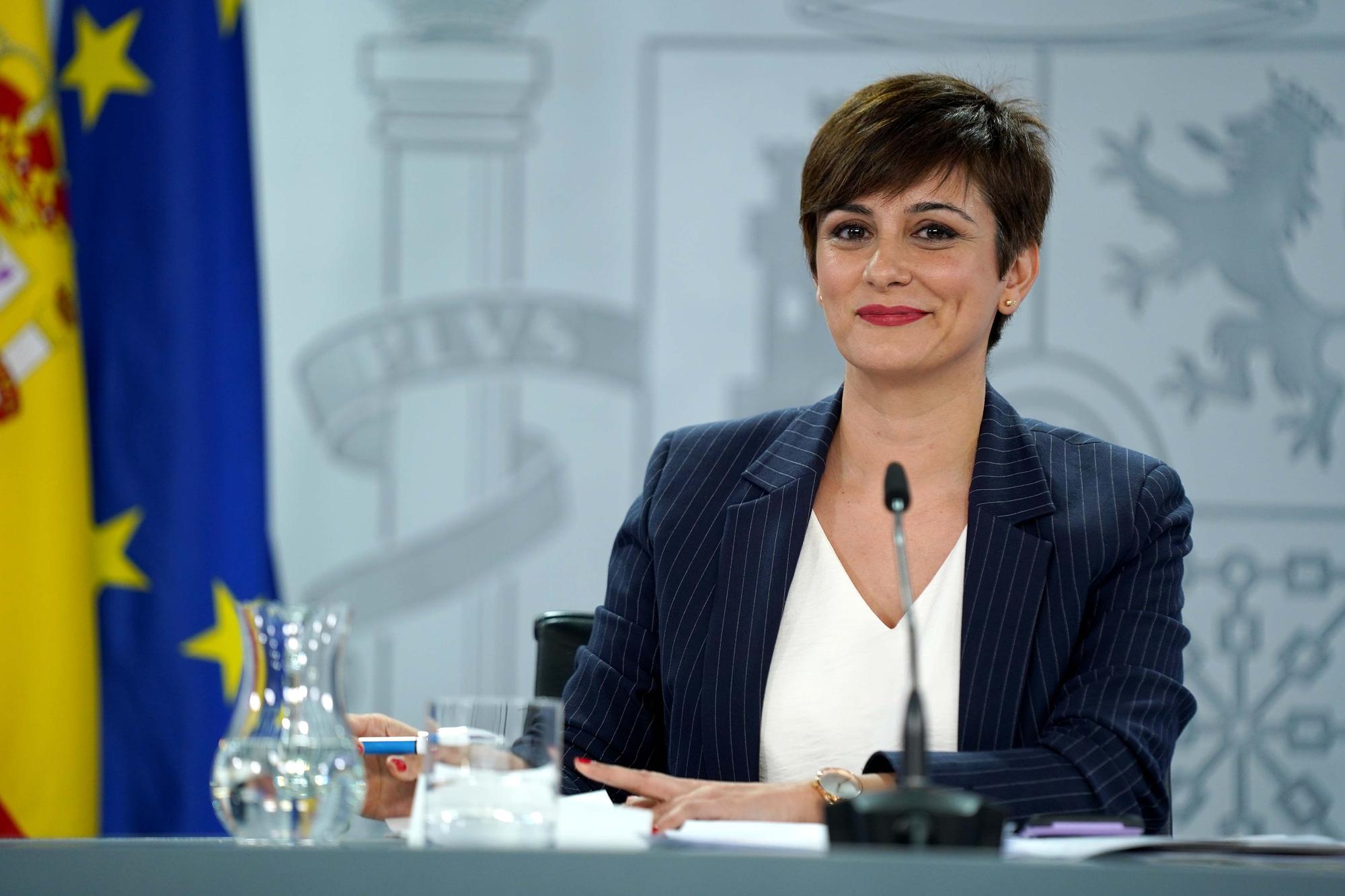 Isabel Rodríguez en la rueda de prensa  posterior a la reunión al Consejo de Ministros
