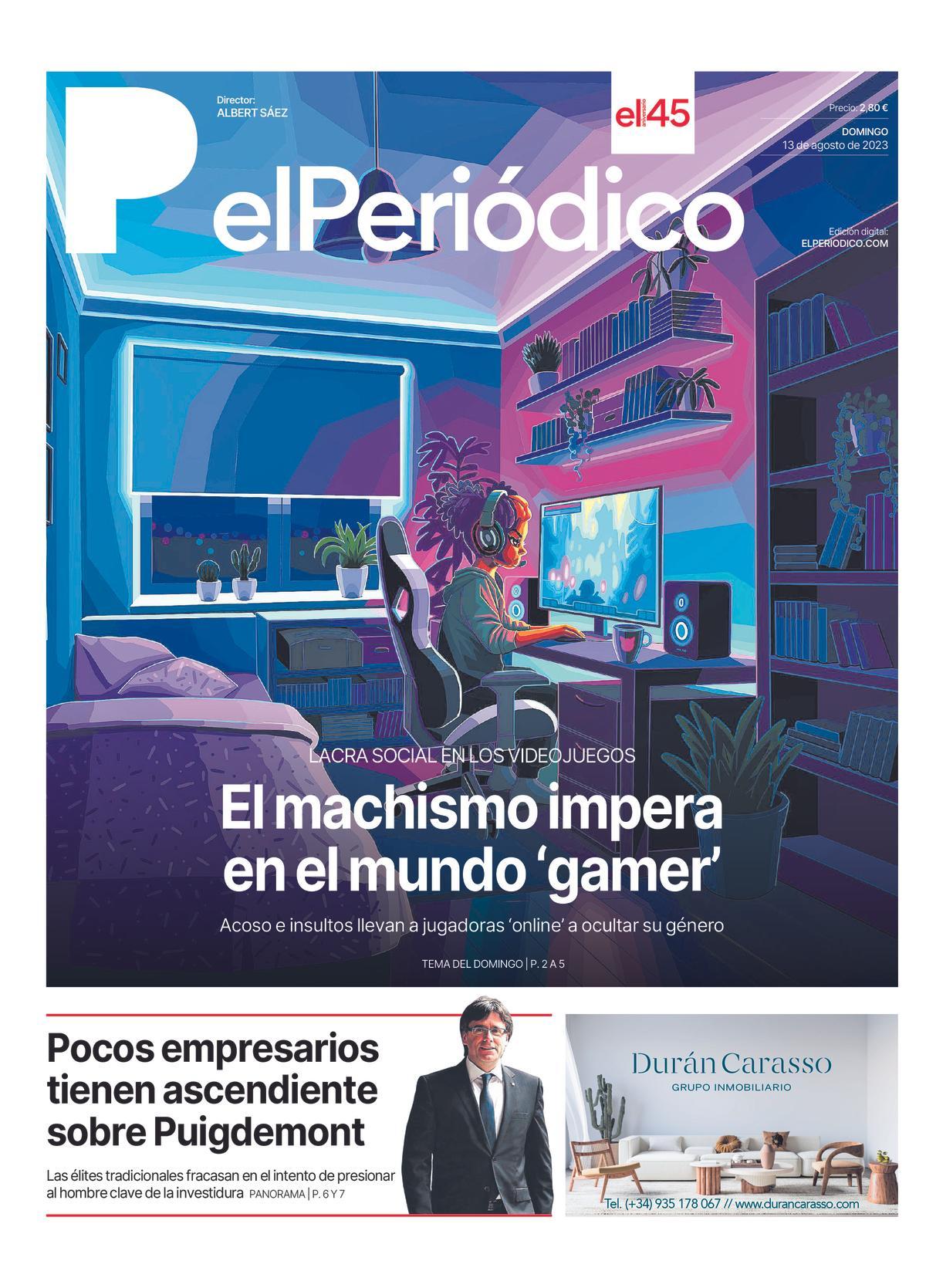 La portada d’EL PERIÓDICO del 13 d’agost del 2023