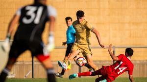 Trilli, en el partido frente al cuadro catarí del Al-Arabi, en el que fue titular