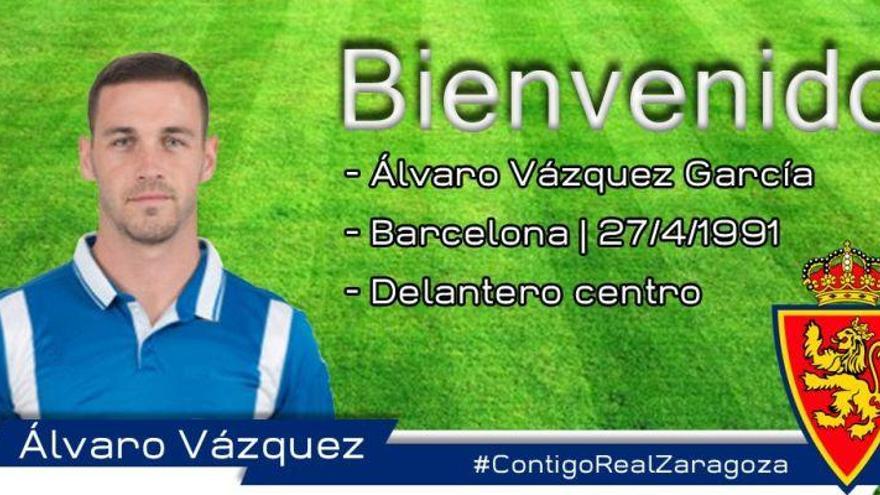 El Zaragoza hace oficial la cesión de Álvaro Vázquez