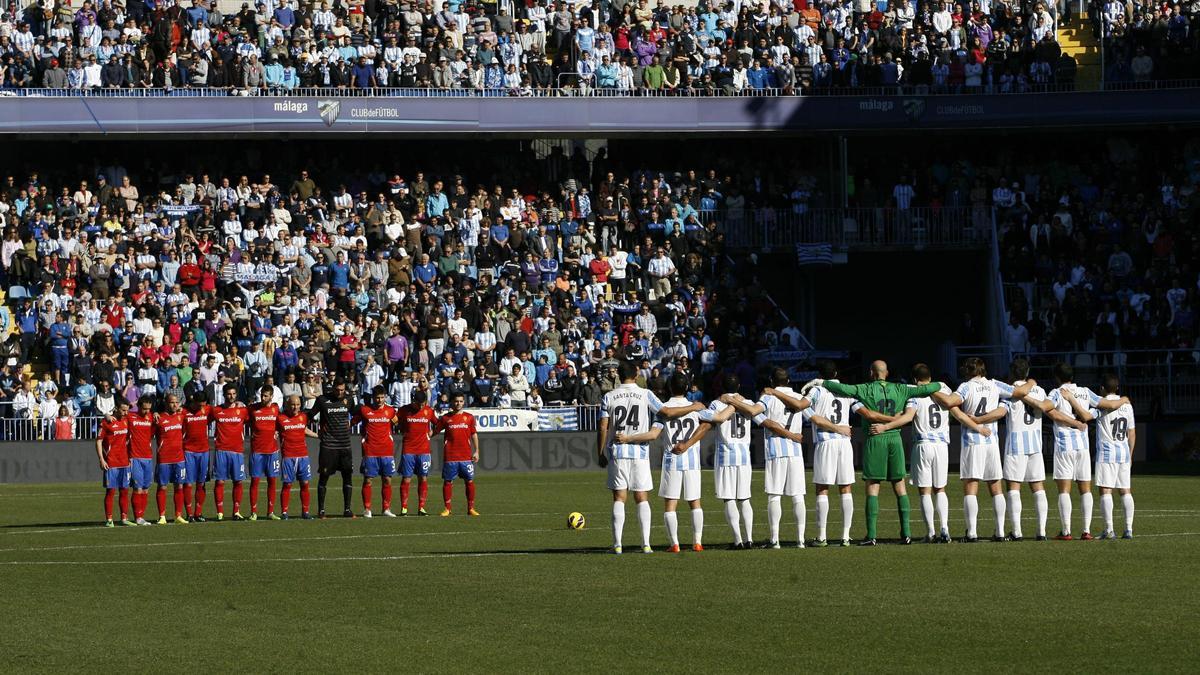 Partido entre el Málaga CF y el Zaragoza en La Rosaleda.