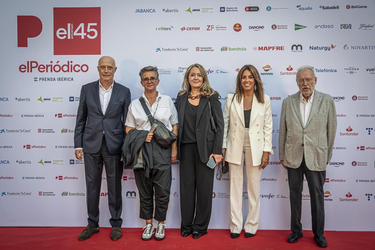 Félix Noguera, de Prensa Ibérica; Elisabet Valls, de Banc Sabadell; Mercedes Otálora, de Prensa Ibérica; Isabel Vidal, de Grupo Focus; y Joan Tapia, de El Periódico de Catalunya.