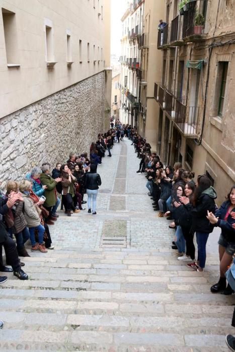 Mobilització a Girona amb motiu de la vaga feminista