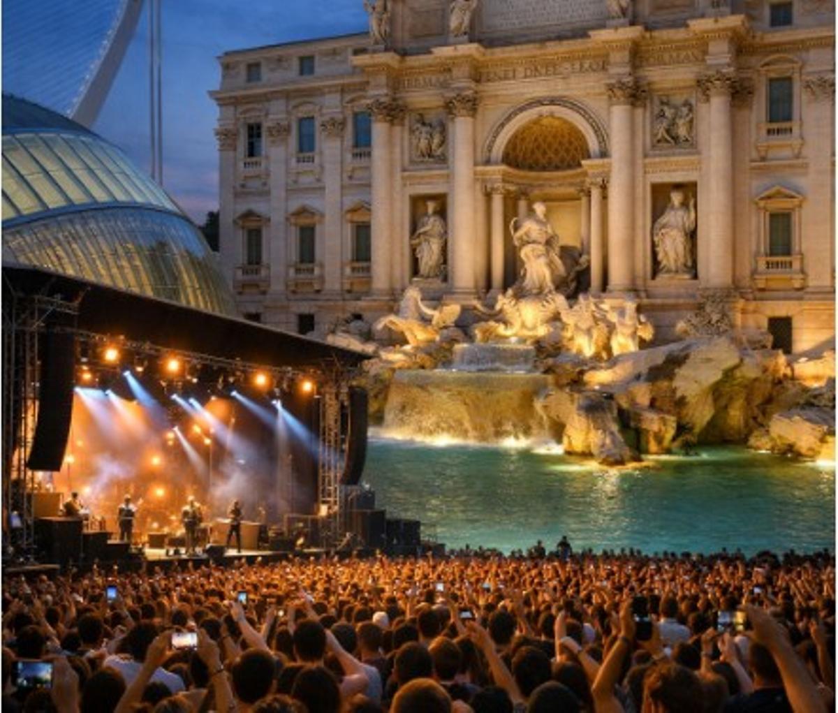 Una recreación de la Fontana di Trevi y un concierto en la Ciutat de les Arts