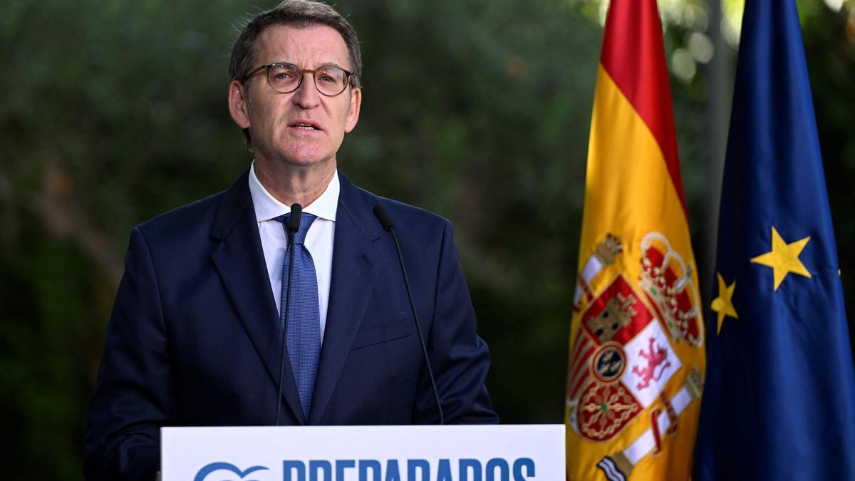 Feijóo durante el balance de curso político en el Senado.