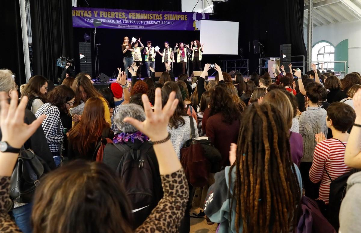 GRAF9225  MADRID  ESPANA   11 02 2018 -El movimiento feminista de Madrid celebra un  eventazo   para apoyar la huelga feminista del proximo 8 de mayo  en el Matadero de Madrid  EFE Emilio Naranjo