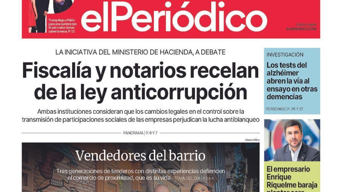 La portada de EL PERIÓDICO del 14 de mayo de 2026