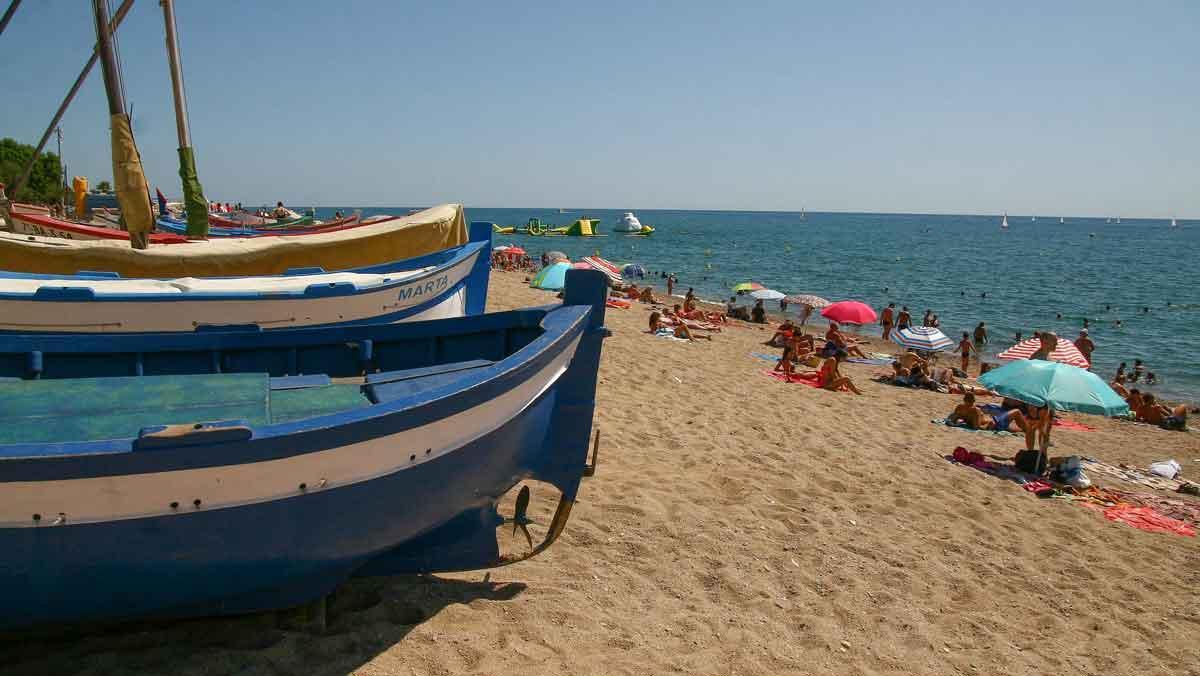 La playa de los Pescadores, en Pineda de Mar.