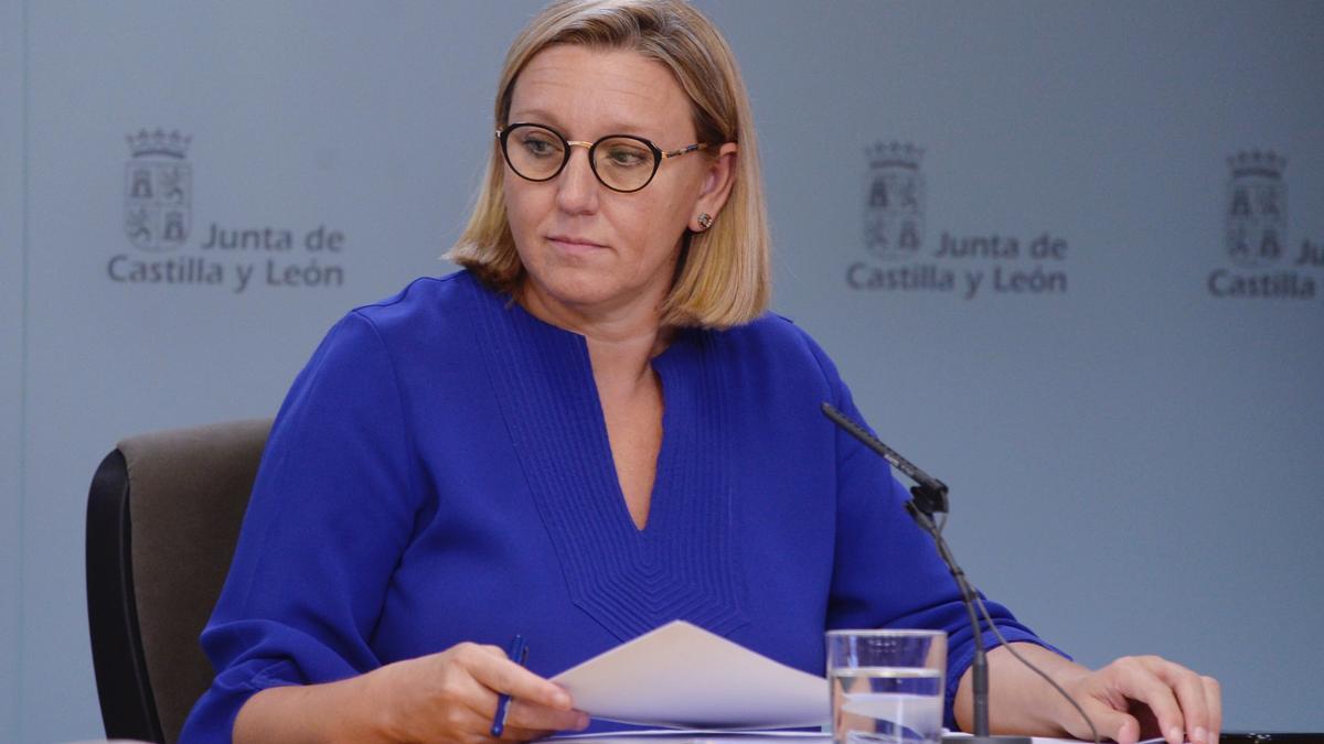 Isabel Blanco, durante la rueda de prensa tras reunión del Consejo de Gobierno de esta mañana