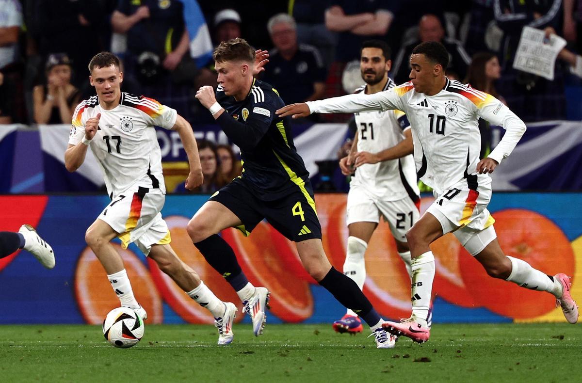 Wirtz, Musiala y Gundogan, durante un partido de la Eurocopa