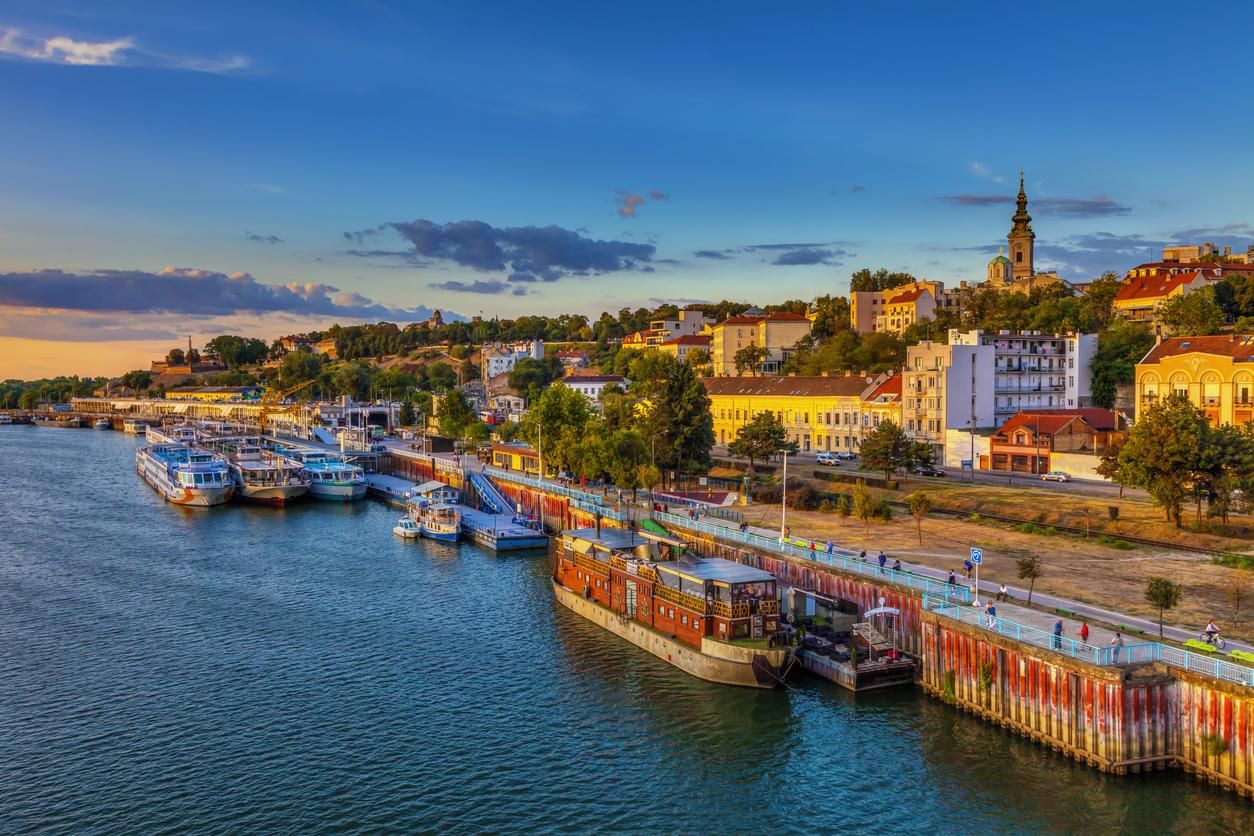 Vista áerea de Blegrado, Serbia.