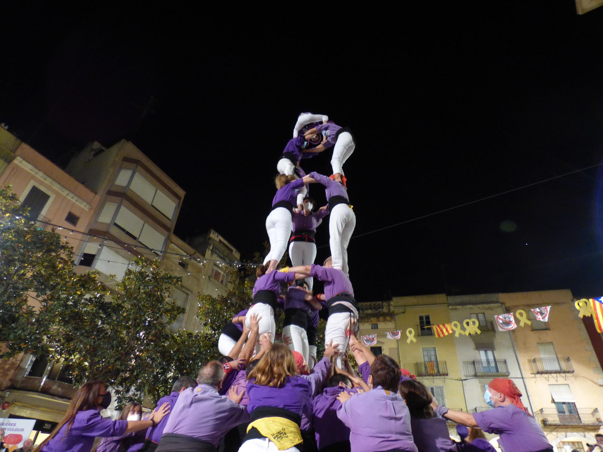 La Colla Castellera de Figueres torna a la plaça de l’Ajuntament després d’un any i mig