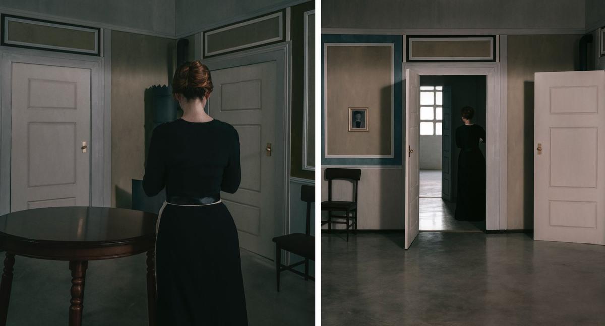 Algunas de las fotografías de Andrés Gallego que forman parte de su proyecto inspirado en el artista danés Vilhelm Hammershøi.