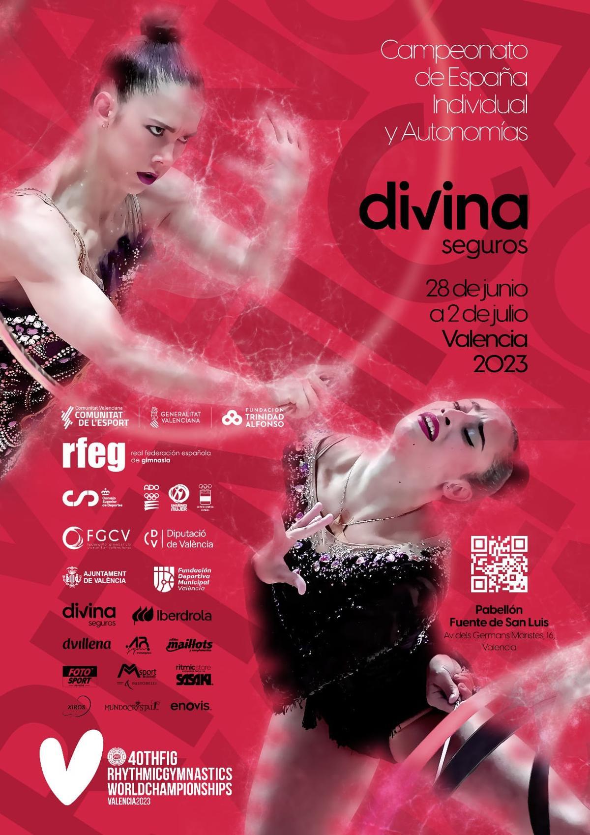 Cartel anunciador del Campeonato de España individual y autonomías de gimnasia rítmica 2023.
