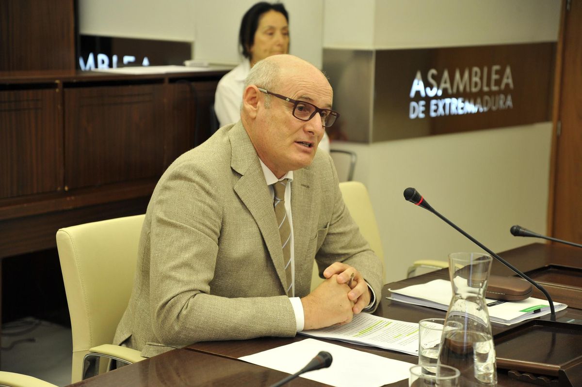El secretario de la consejería, Francisco Eugenio Pozo, durante su comparecencia en la Comisión de Educación, ayer.