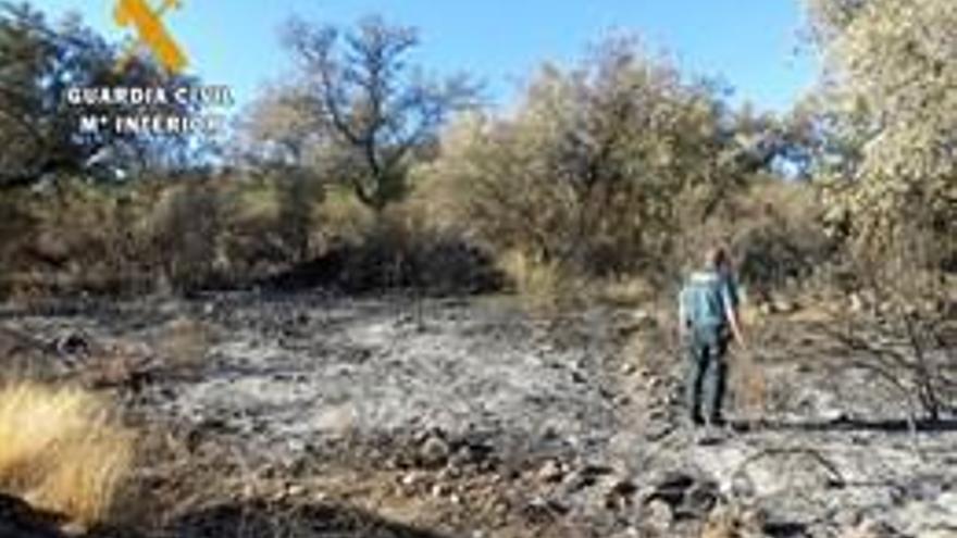 Investigan a dos personas por un incendio forestal &quot;intencionado&quot; en una finca de Oliva de Mérida