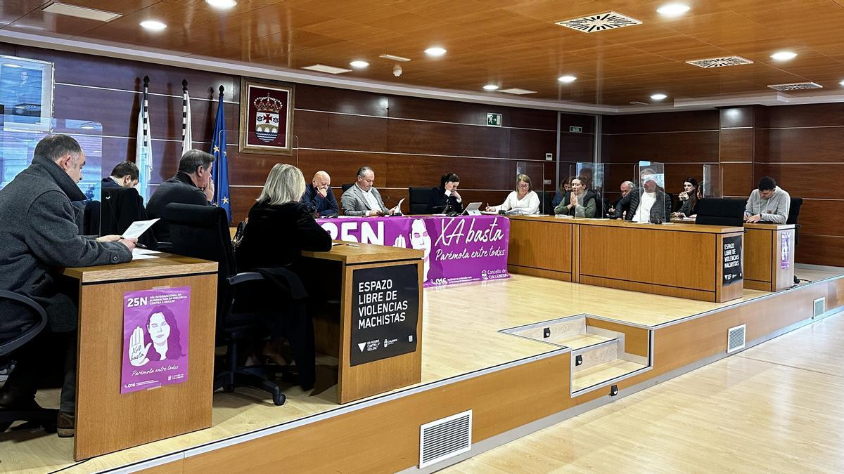 La Coropración municipal de Culleredo, en un pleno, en diciembre.
