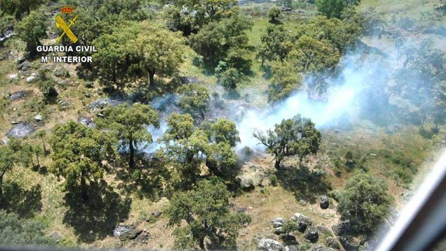 13 personas dentenidas o investigadas por incendios forestales en la provincia de Cáceres