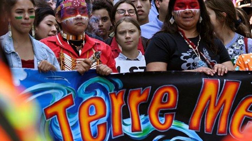 Greta Thunberg encabeza protesta climática de 500.000 personas en Montreal