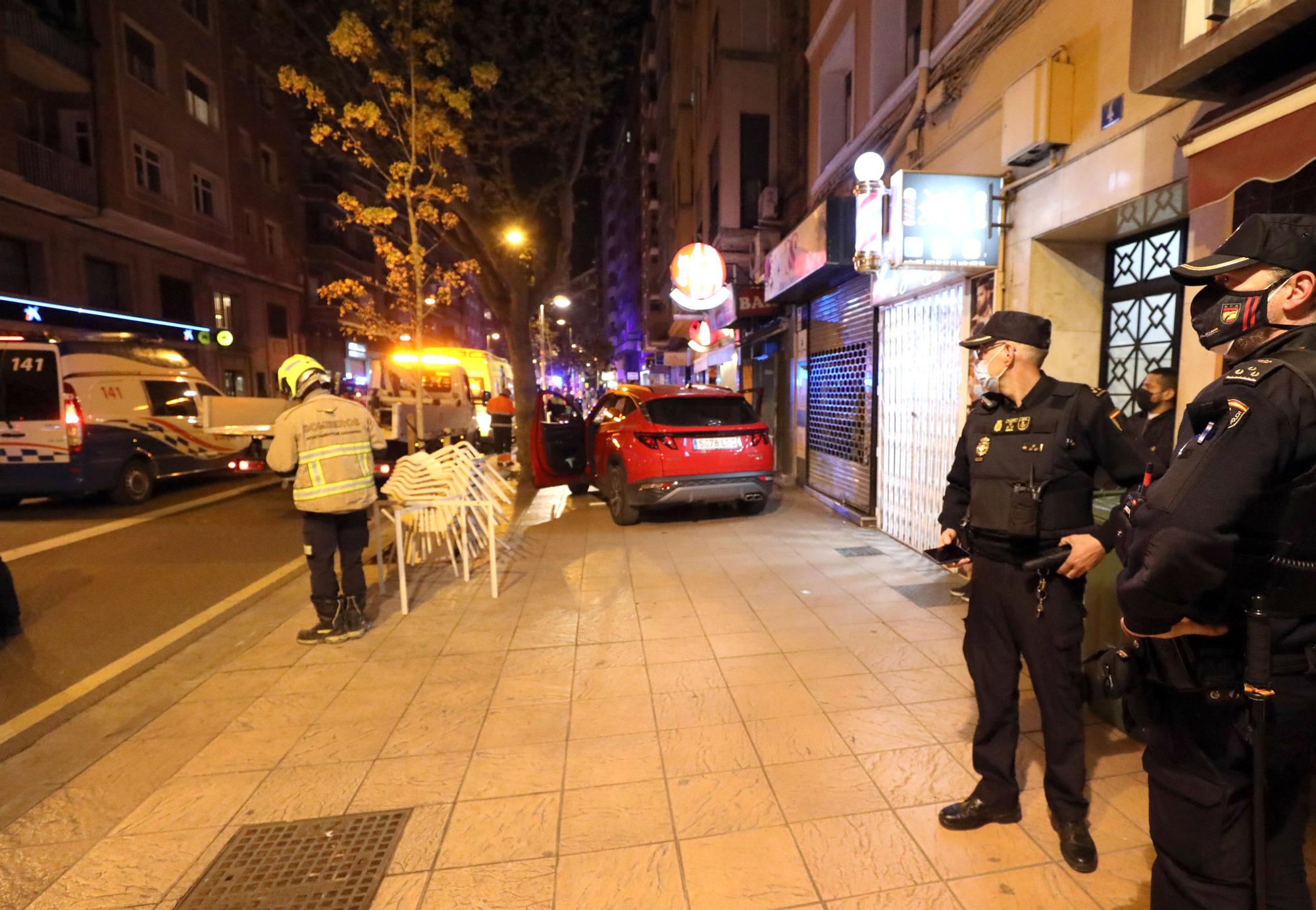 Estado de la terraza en el Paseo Teruel tras el atropello