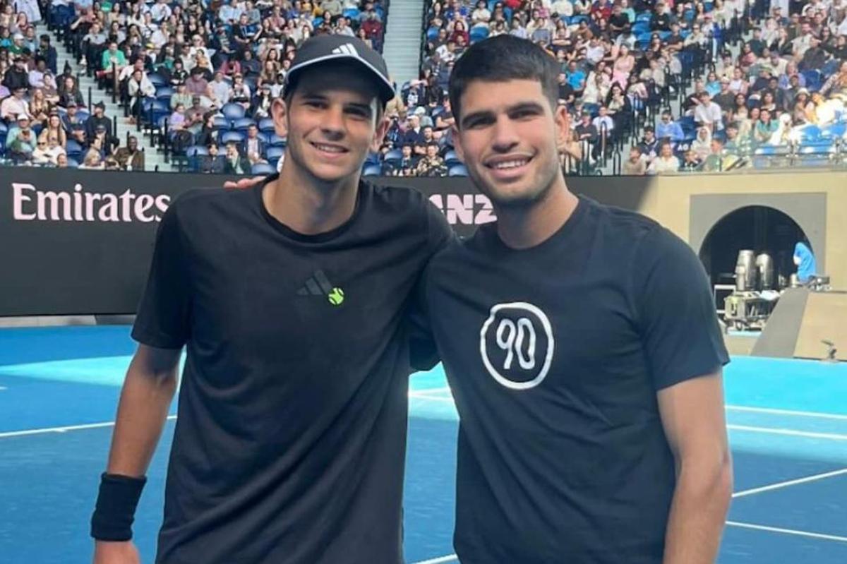 Rafa Jódar, junto a Carlos Alcaraz