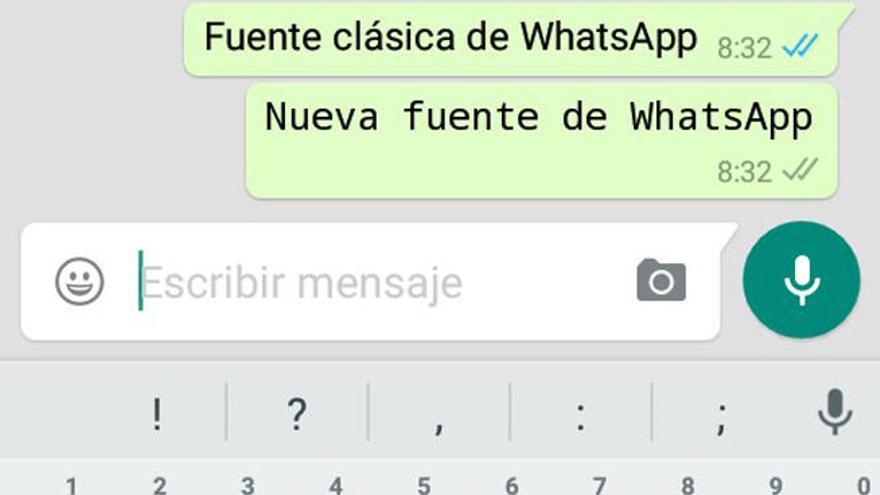 WhatsApp incorpora un nuevo estilo de letra