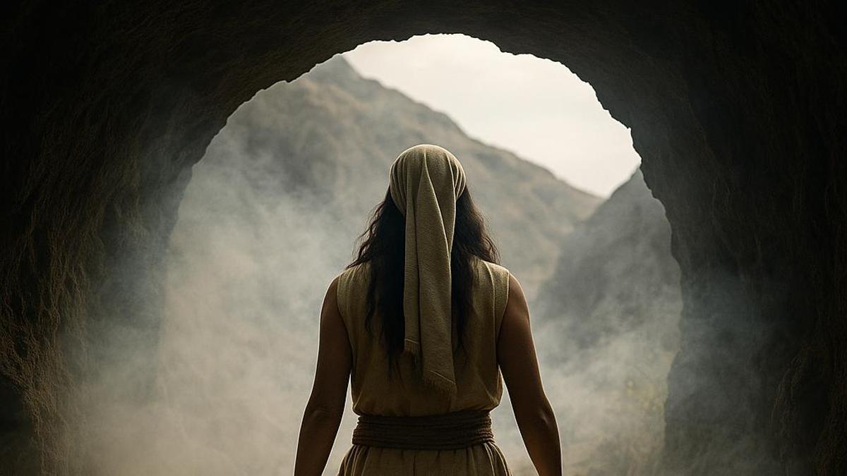 Ico saliendo de la cueva tras superar la prueba del humo