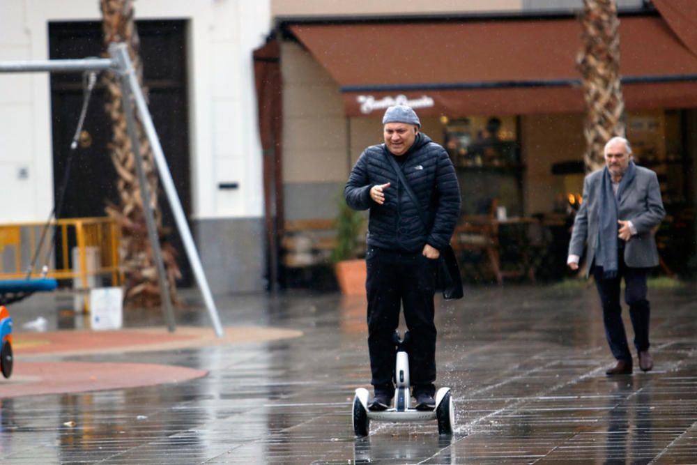 Lluvia y viento en Málaga