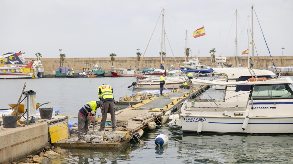 Las obras que se están realizando en el puerto de La Vila.