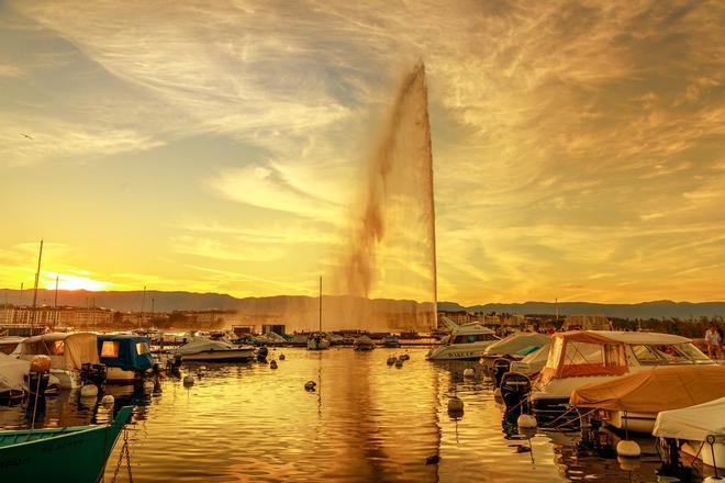 Fuente de Jet d'eau, Ginebra