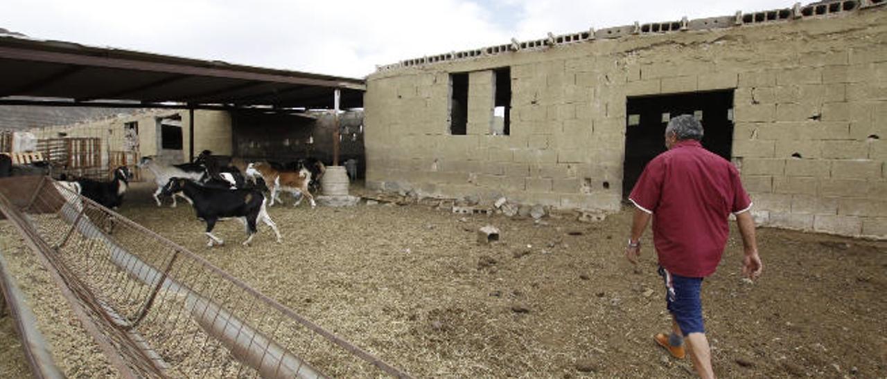 Imagen de una granja agrícola en suelo rústico, en Fuerteventura.