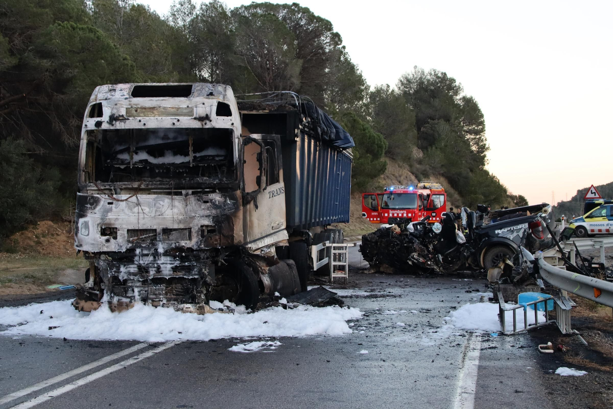 Les fotos de l'accident mortal a Riudecols