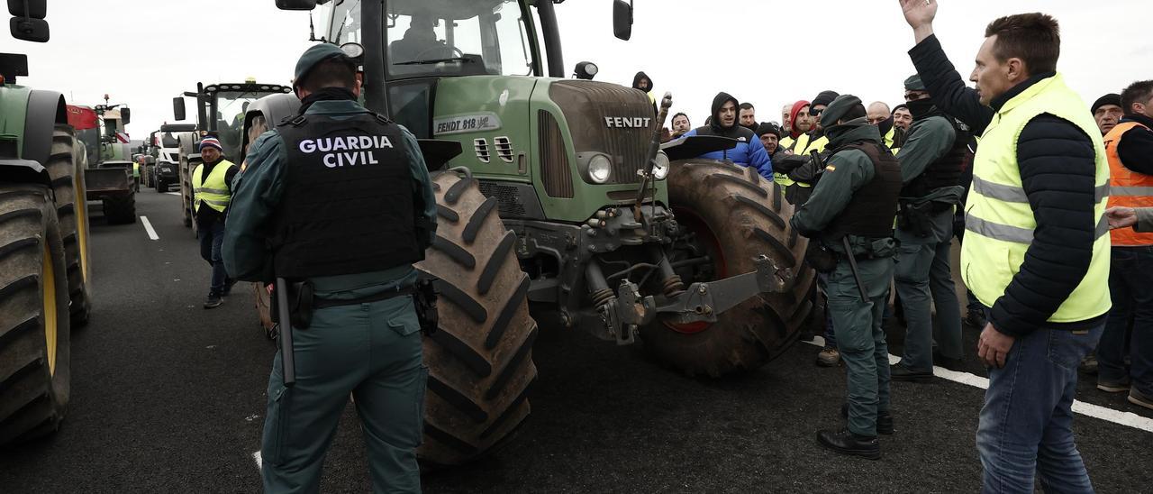 Protest der Landwirte bei Pamplona.