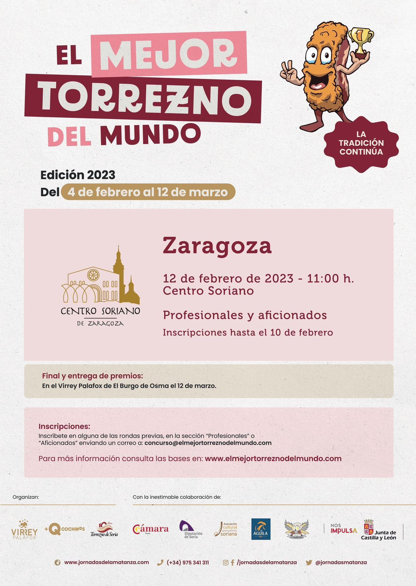 Cartel Mejor Torrezno del Mundo de Zaragoza