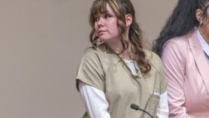 Hannah Gutierrez-Reed, the former armorer at the movie Rust, looks back at her family members during her sentencing hearing in First District Court, in Santa Fe, New Mexico, U.S., April 15, 2024. Luis Sanchez Saturno/Pool via REUTERS