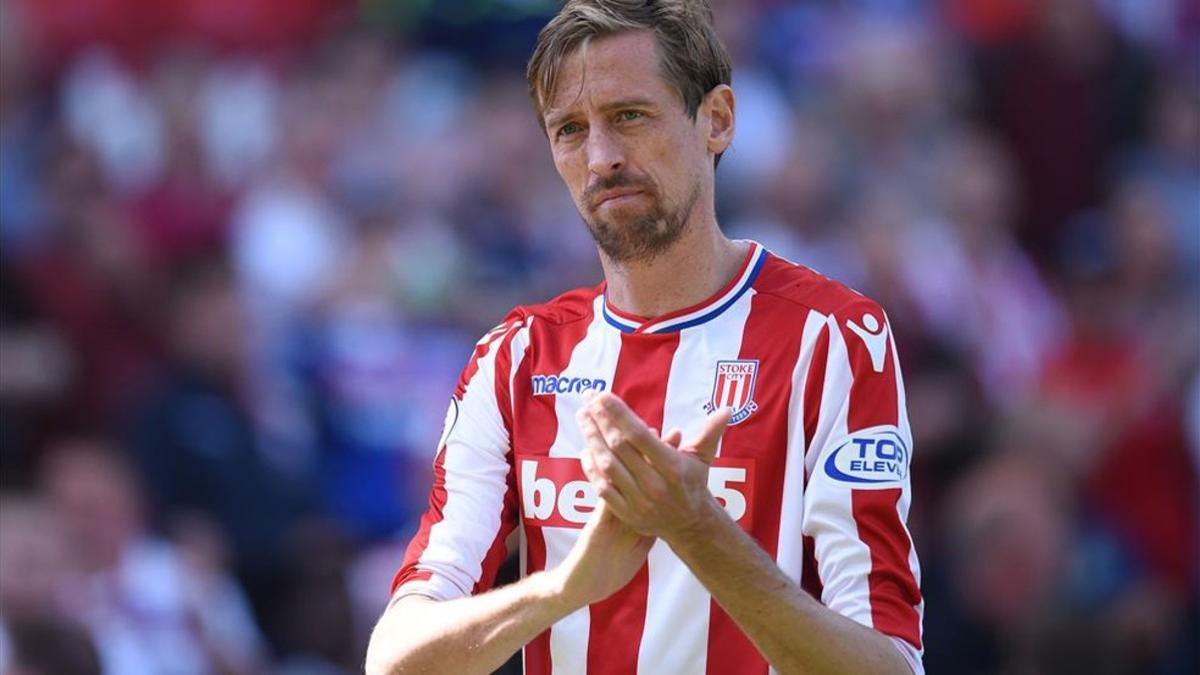 Peter Crouch durante un partido de la pasada temporada con el Stoke City